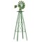 Green Steel Windmill 8 ft High Outdoor Yard Decor with Weatherproof and Rust-Resistant Build